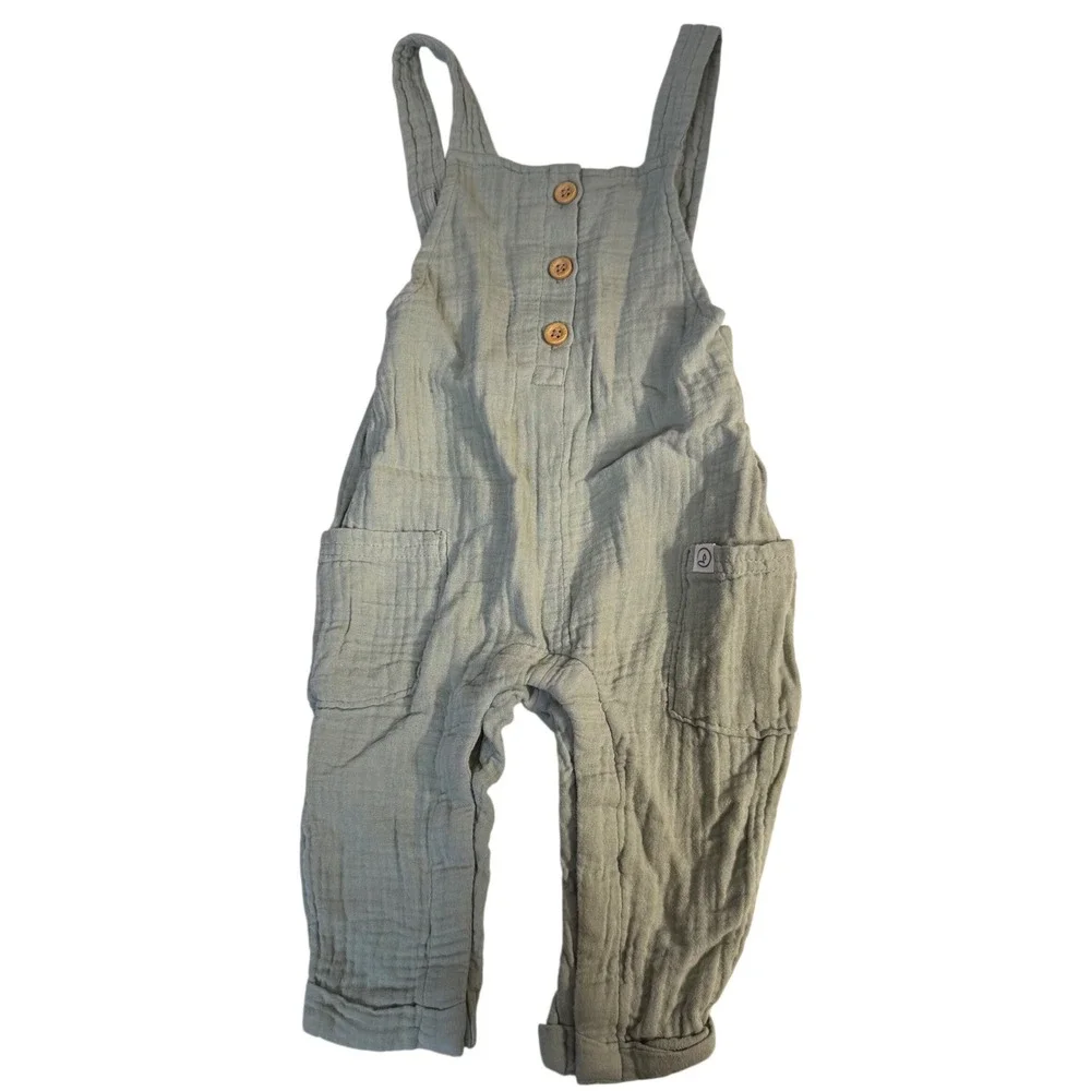 Carters Little Planet Baby Neutral Organic Cotton Gauze Sage 6 Month Overalls